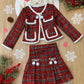 Made For Fashionistas Plaid Tweed Blazer & Skirt Set: Multicolor / 4T/5Y