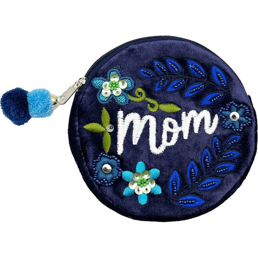 MOM VELVET BEADED POUCH