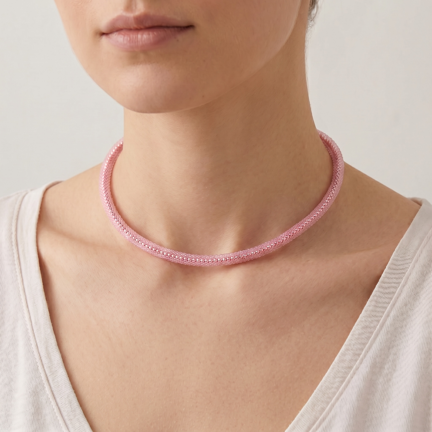 Hematite and Nylon Necklace