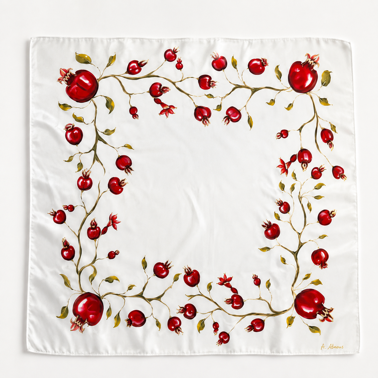 Batik Pomegranate Silk Scarf