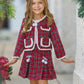 Made For Fashionistas Plaid Tweed Blazer & Skirt Set: Multicolor / 4T/5Y