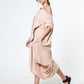 Oversize Cotton Kaftan Dress In Beige: Dark grey / L-XL-XXL