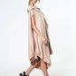 Oversize Cotton Kaftan Dress In Beige: Dark grey / L-XL-XXL