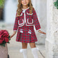 Made For Fashionistas Plaid Tweed Blazer & Skirt Set: Multicolor / 4T/5Y