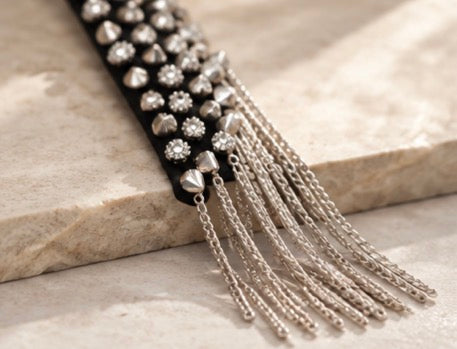 Embellished Fringe Statement Tie