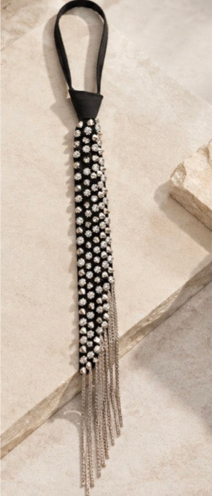 Embellished Fringe Statement Tie