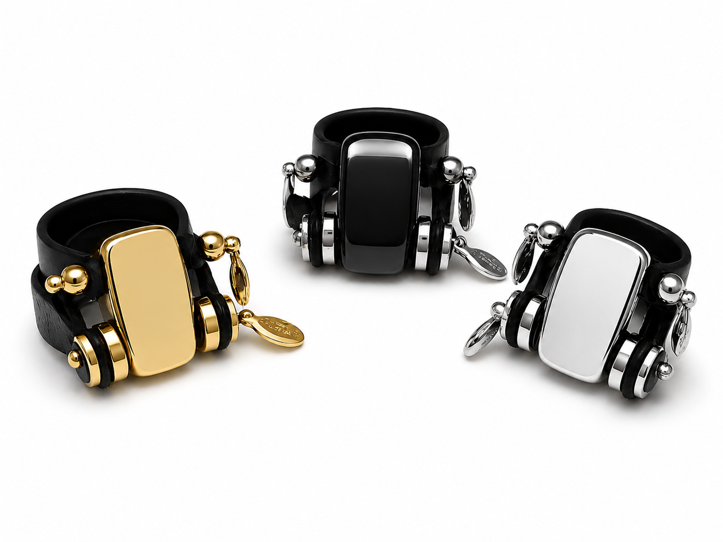 Silver and Gold Hematite Ring