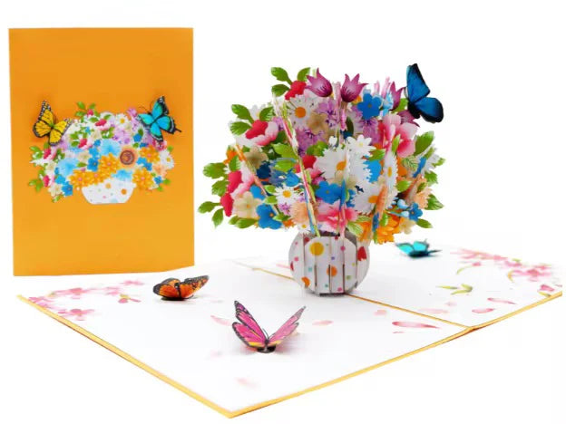 3D Pop-Out Flower Basket & Butterfly Card