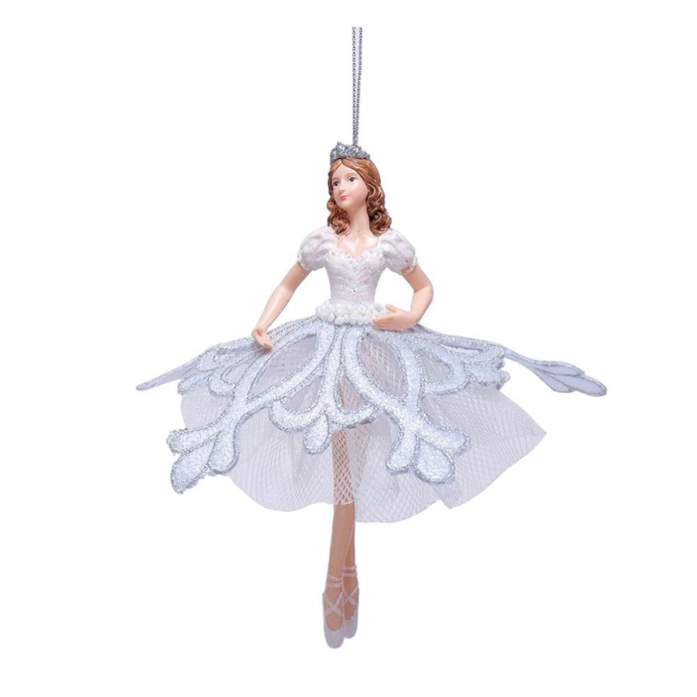 Girl Ballet Dancer Ornament Silver