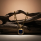 Maximalist Necklace with Large Natural Stone: Lapis Lazuli