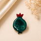 Emerald Pomegranate Ceramic Brooch