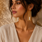 Freshwater Pearl Golden Mesh Drop Earrings