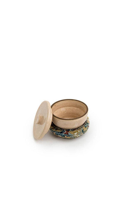 Ceramic And Kilim Canister: Pink