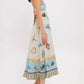 Sciacca Marine life printed Swing Style strappy sundress: DarkBlue