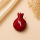 Crimson Pomegranate Ceramic Brooch