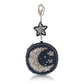 Starry Night Silver Blue Moon Beaded Coin Purse