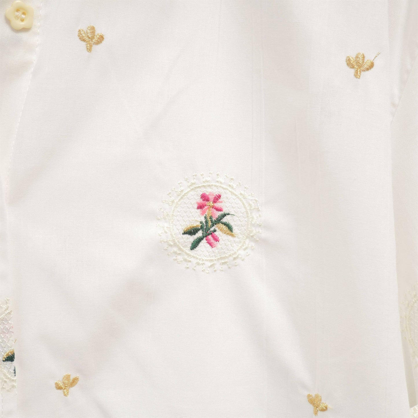 Cotton shirt with floral embroidery FIT4762533: White