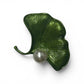Ginkgo Leaf Pearl Brooch