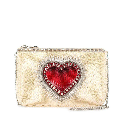 Follow Your Heart Beaded Mini Crossbody Handbag & Clutch