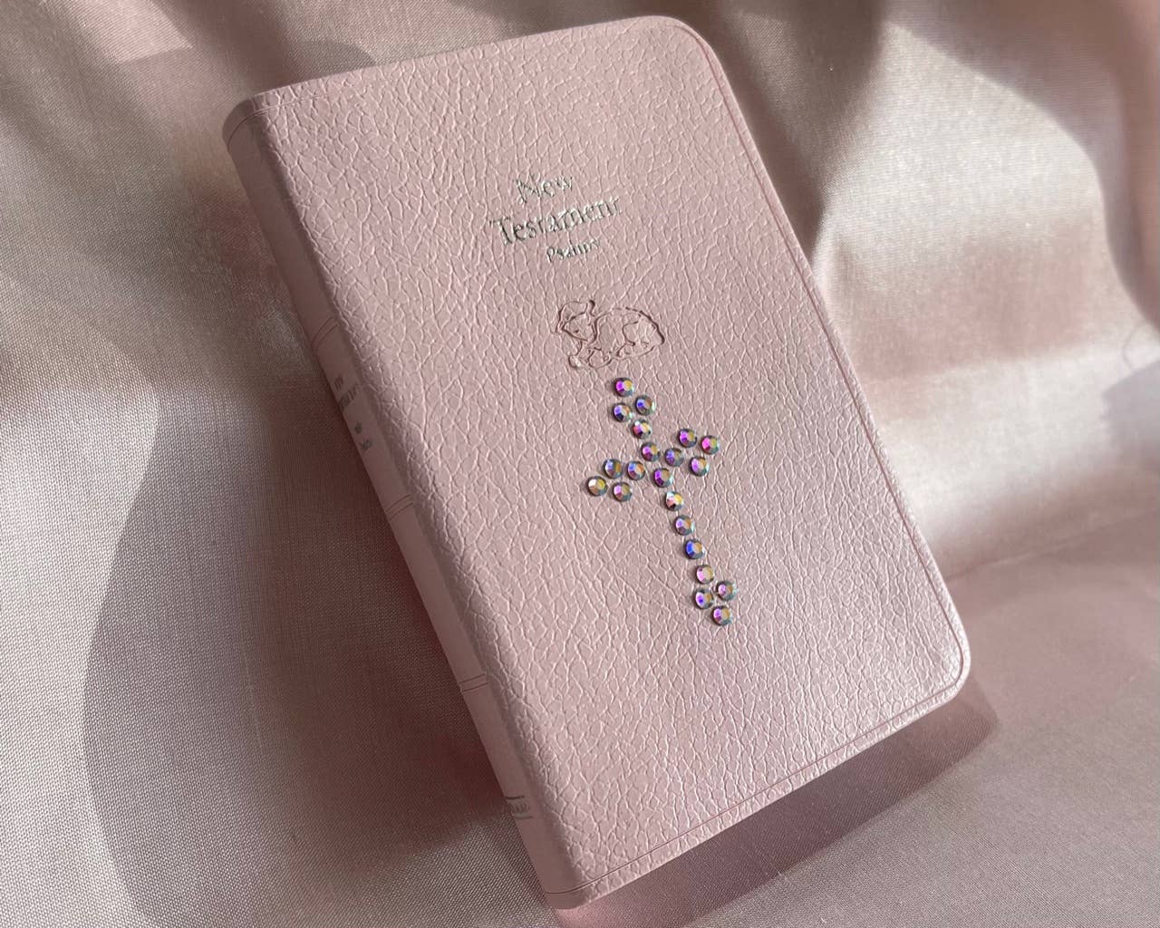 Baby Bible W/ Our Fine Crystal Cross: White