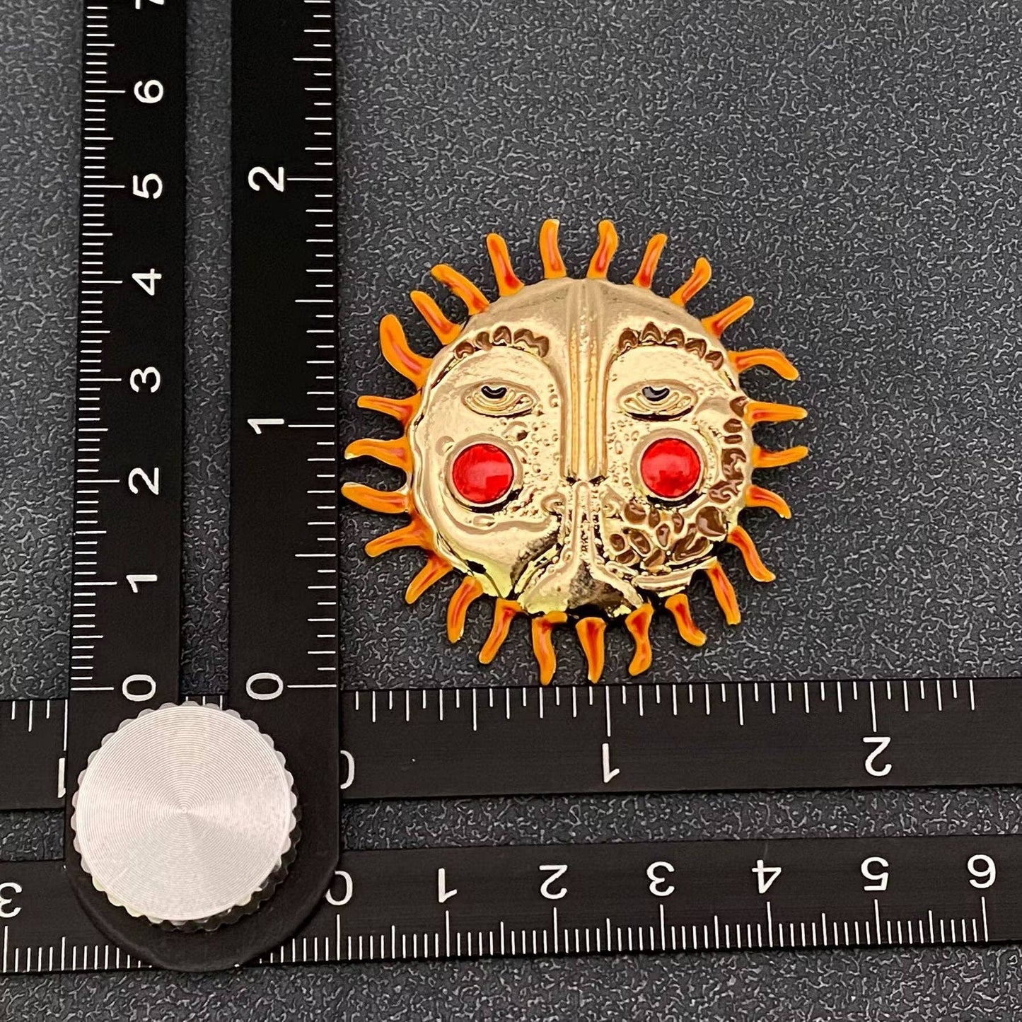 Enamel Funny Sun Brooch