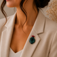 Emerald Pomegranate Ceramic Brooch