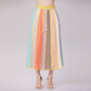 A-line skirt with wide stripes: Multicoloured