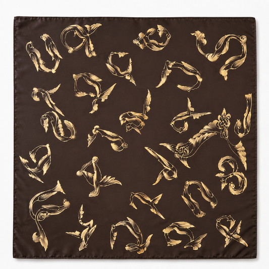 Batik Armenian Alphabet Silk Scarf square