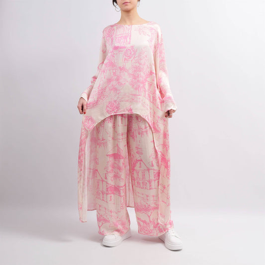 Black Patterned asymmetric tunic