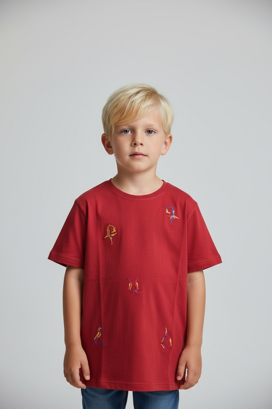 Red Shirt with Embroidery