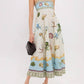 Sciacca Marine life printed Swing Style strappy sundress: DarkBlue