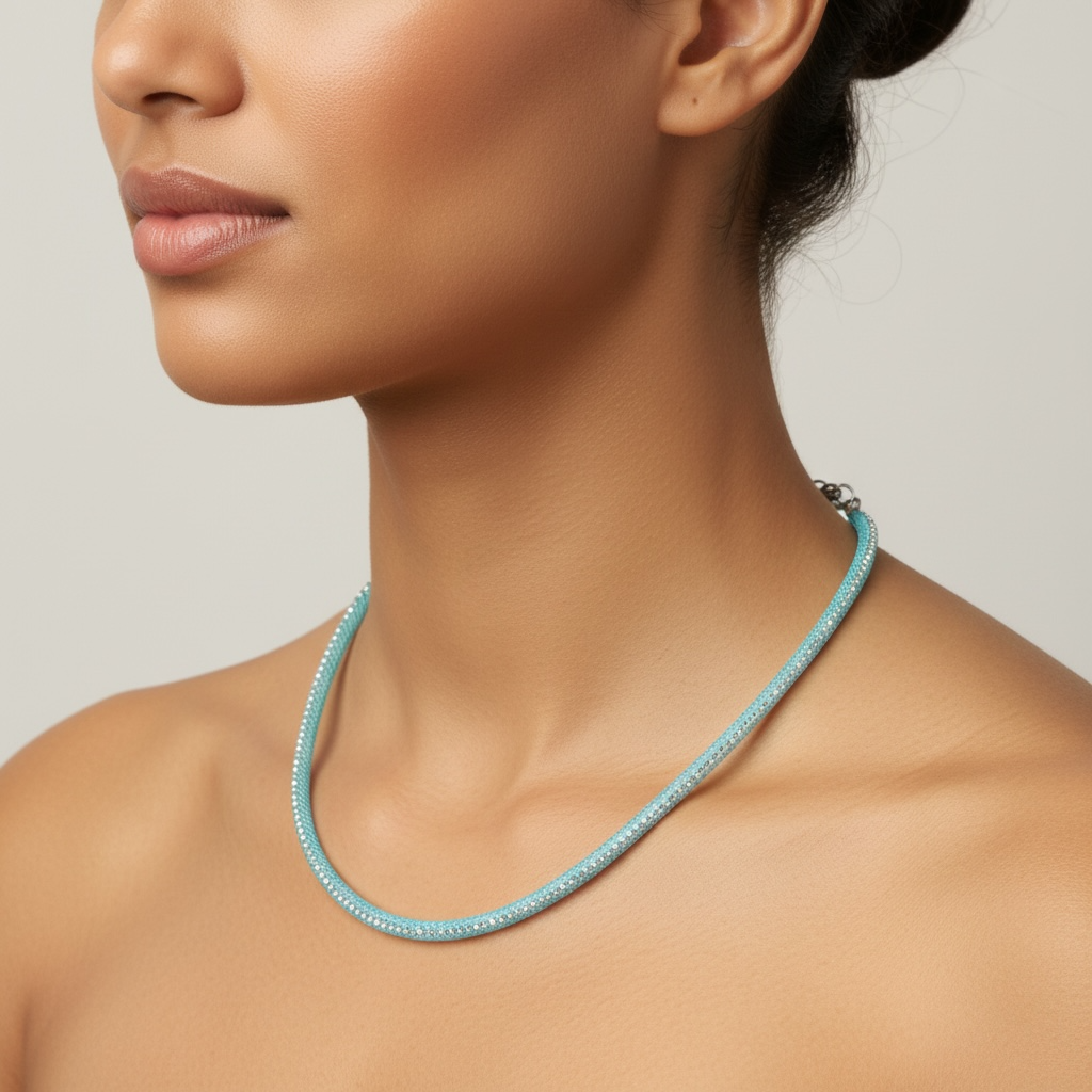 Hematite and Nylon Necklace