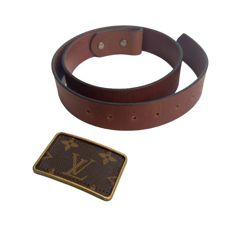 Boujee Belt - Upcycled Monogram: Brown / Large