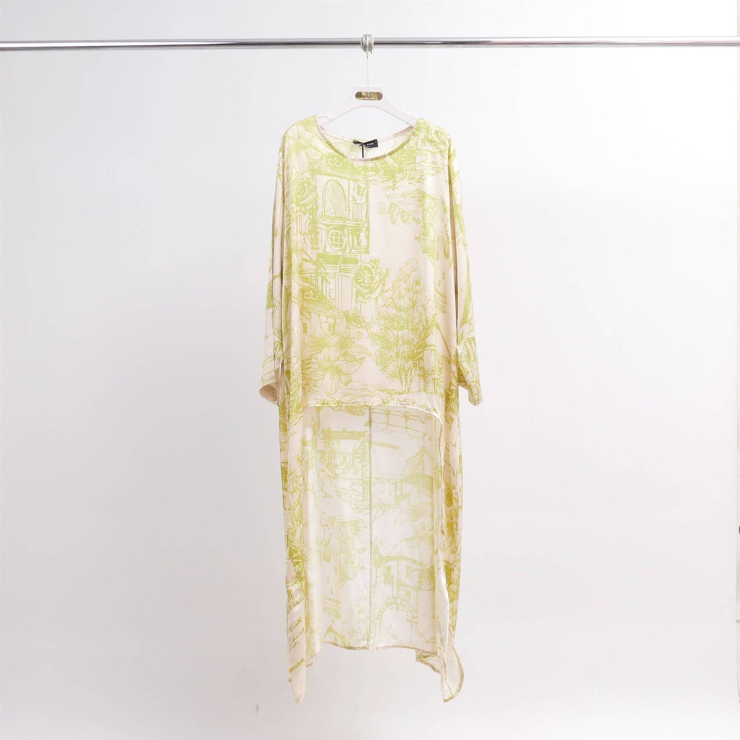 Black Patterned asymmetric tunic