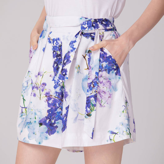 Macro floral print shorts
