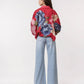 Floral printed blouse with detailed neckline : Pink