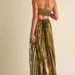 Metallic Pleat Maxi Dress