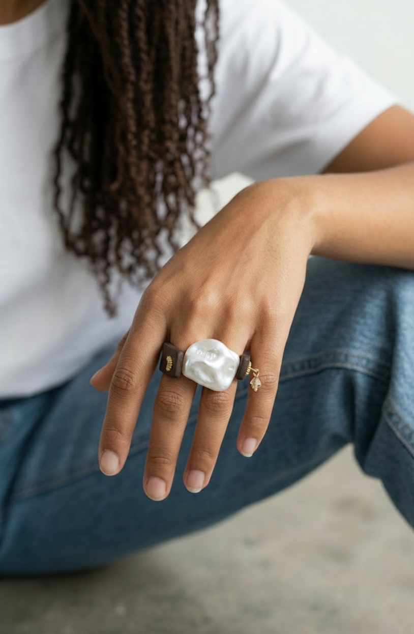 Barocco Faux Pearl Ring