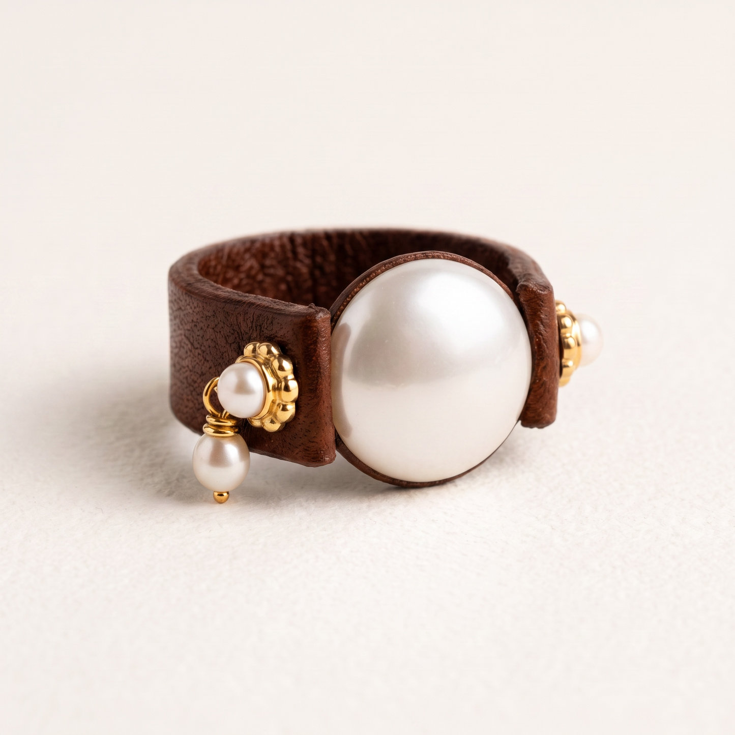 Tablet Faux Pearl Ring