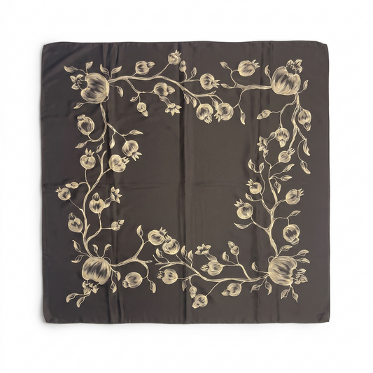 Batik Pomegranate Silk Scarf square