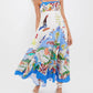 Sciacca Marine life printed Swing Style strappy sundress: DarkBlue