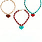 Heart Pendant Beaded Necklace: 1 / One Size