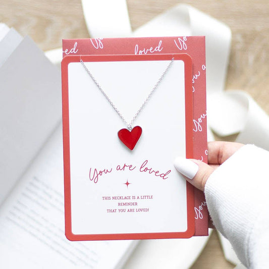 You Are Loved Heart Necklace Valentine's Day Greeting Card