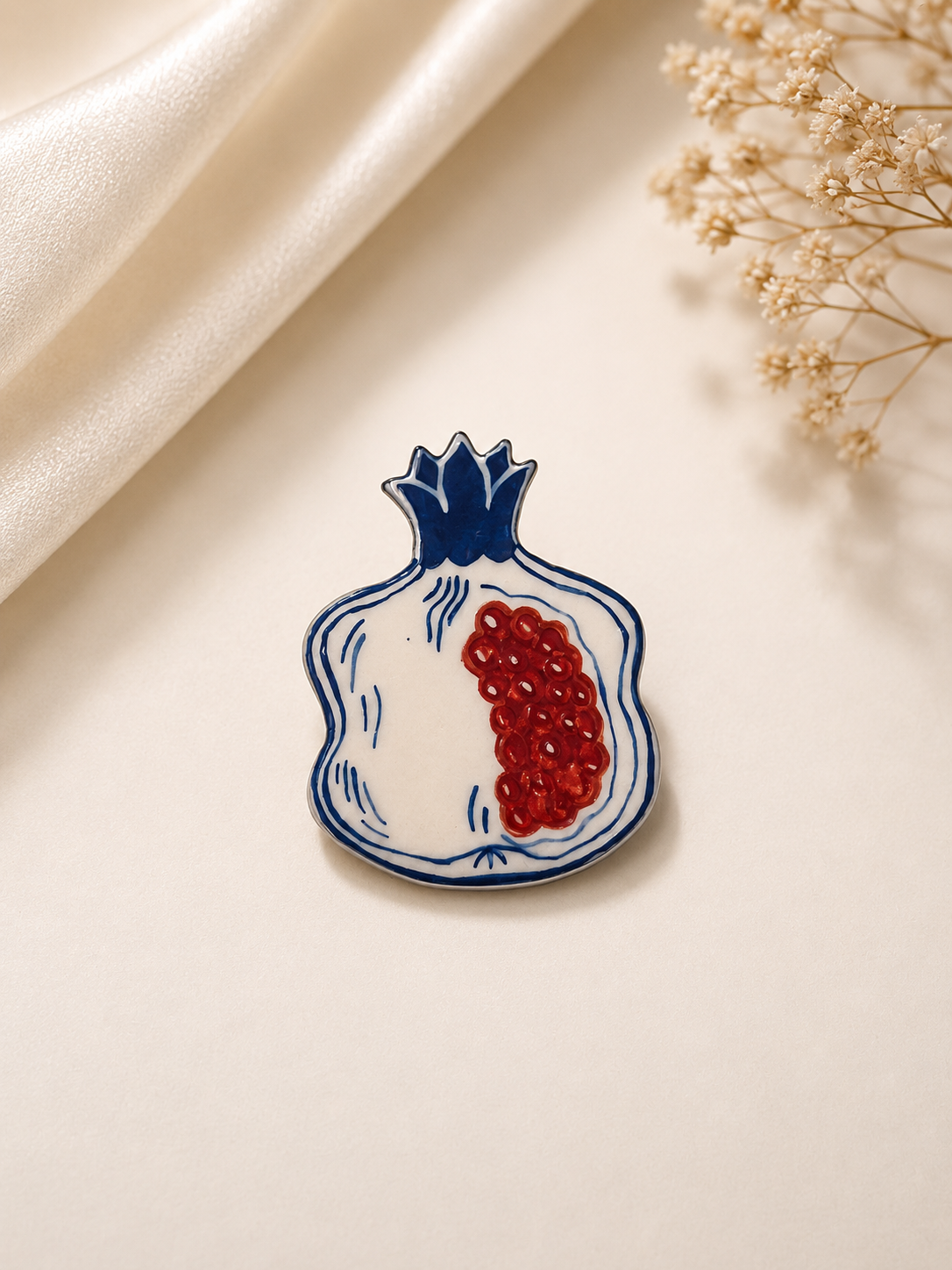 Hidden Seeds Pomegranate Ceramic Brooch