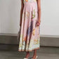 Vilamoura marine print Swing Style Strappy sundress in pink