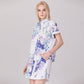 Short-sleeve shirt with macro floral print