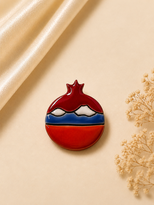 Ararat Pomegranate Ceramic Brooch
