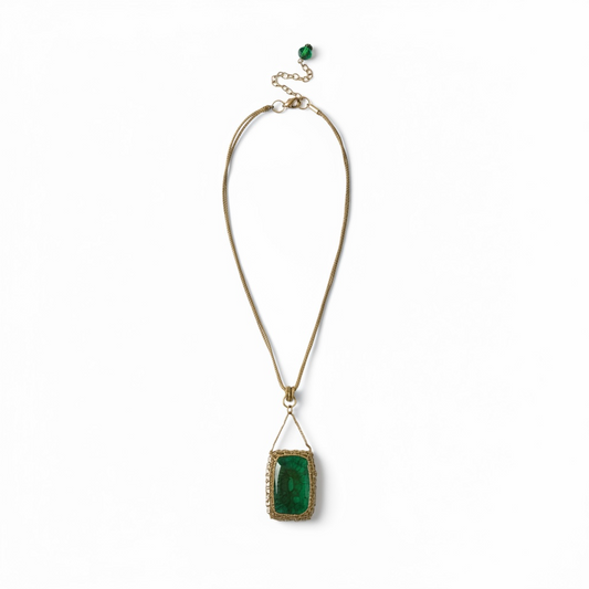 Green Czech crystal necklace