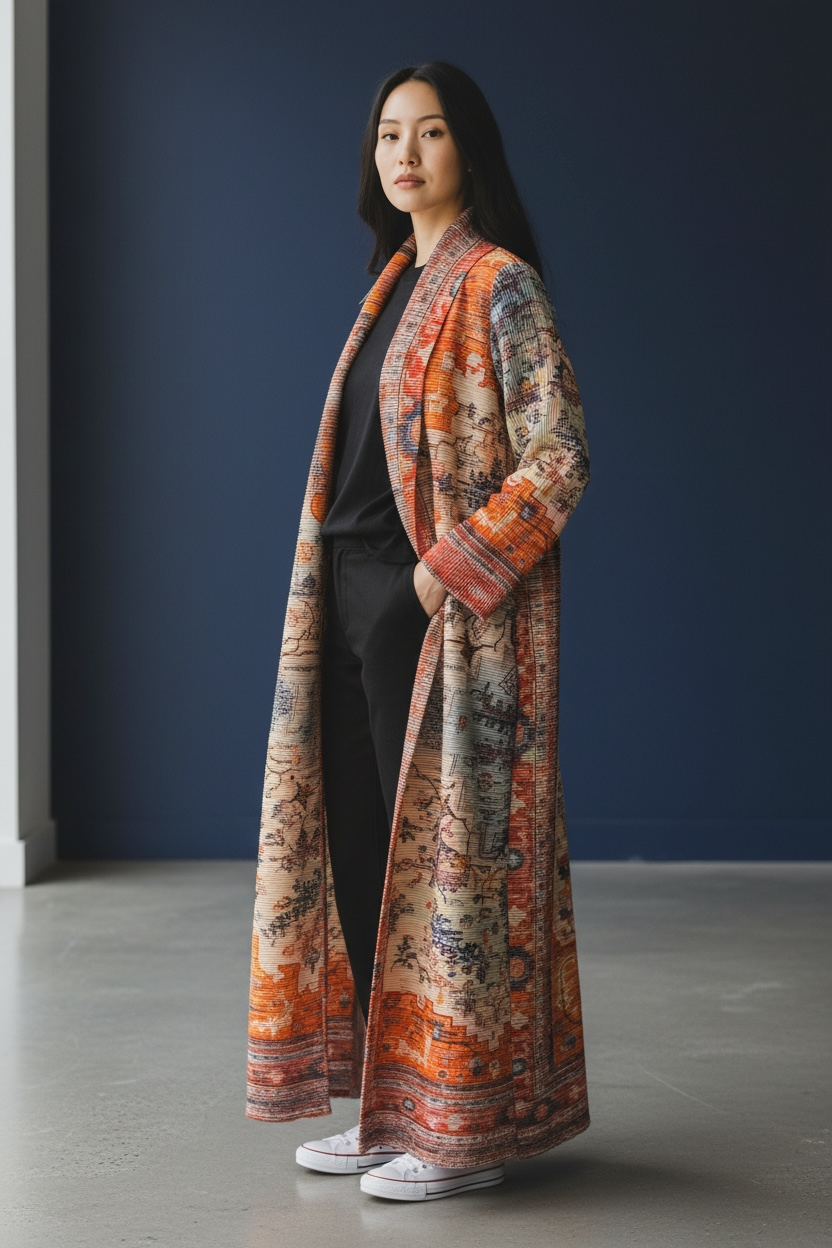 Antique Rug-Inspired Kaftan-Robe