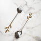 Gold Leaf Bud Salad Servers, Set of 2